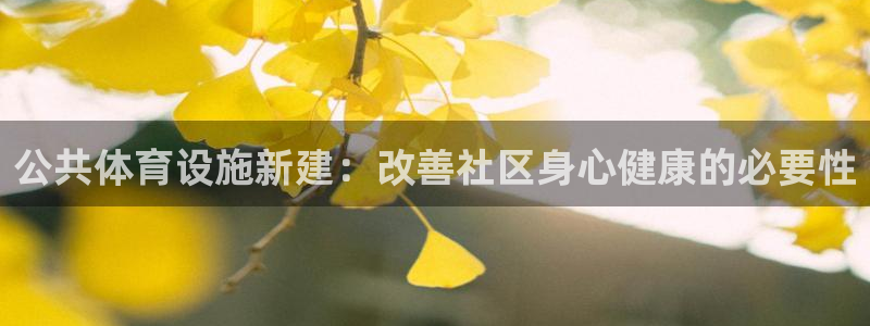 意昂体育3招商电话地址：公共体育设施新建：改善社区身心健康的